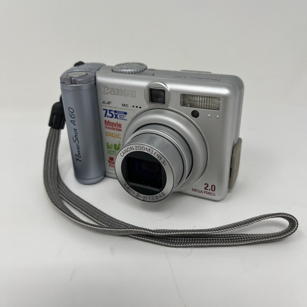 Canon PowerShot A60 2.0MP Digital Camera Silver 256MB CF Card Bundle - FOR PARTs